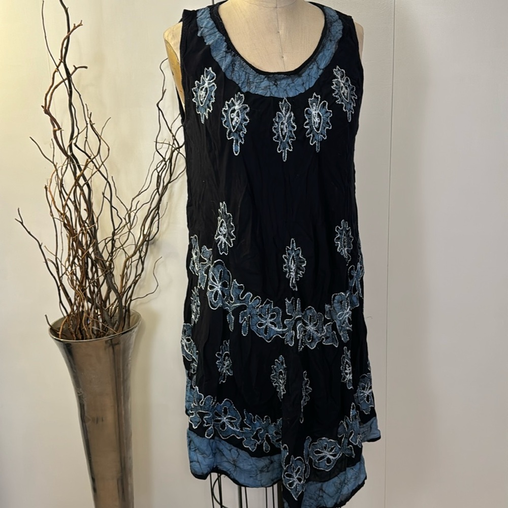 Swim cover up embroidered tunic / dress